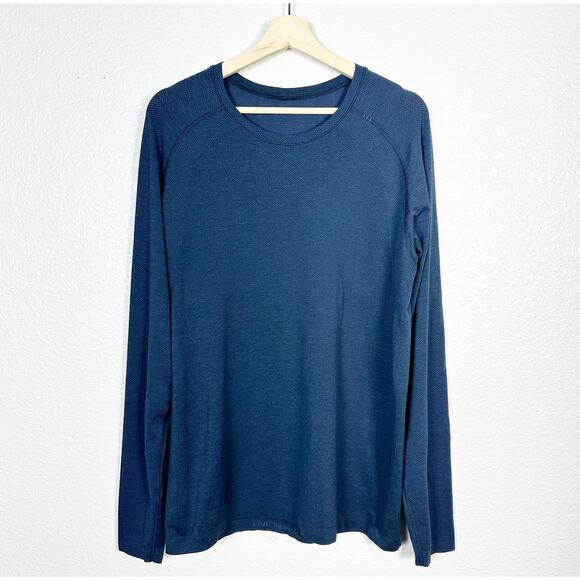 Lululemon Mens Metal Vent Tech Long Sleeve Crew Neck Shirt in Blue Size Large - Picture 1 of 7